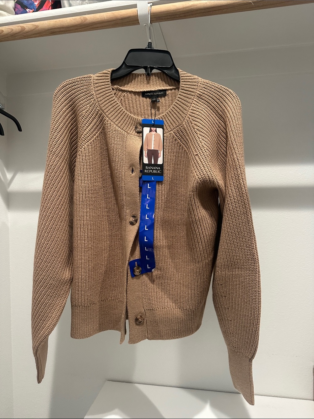 Banana Republic Tan Button-Front Knit Cardigan